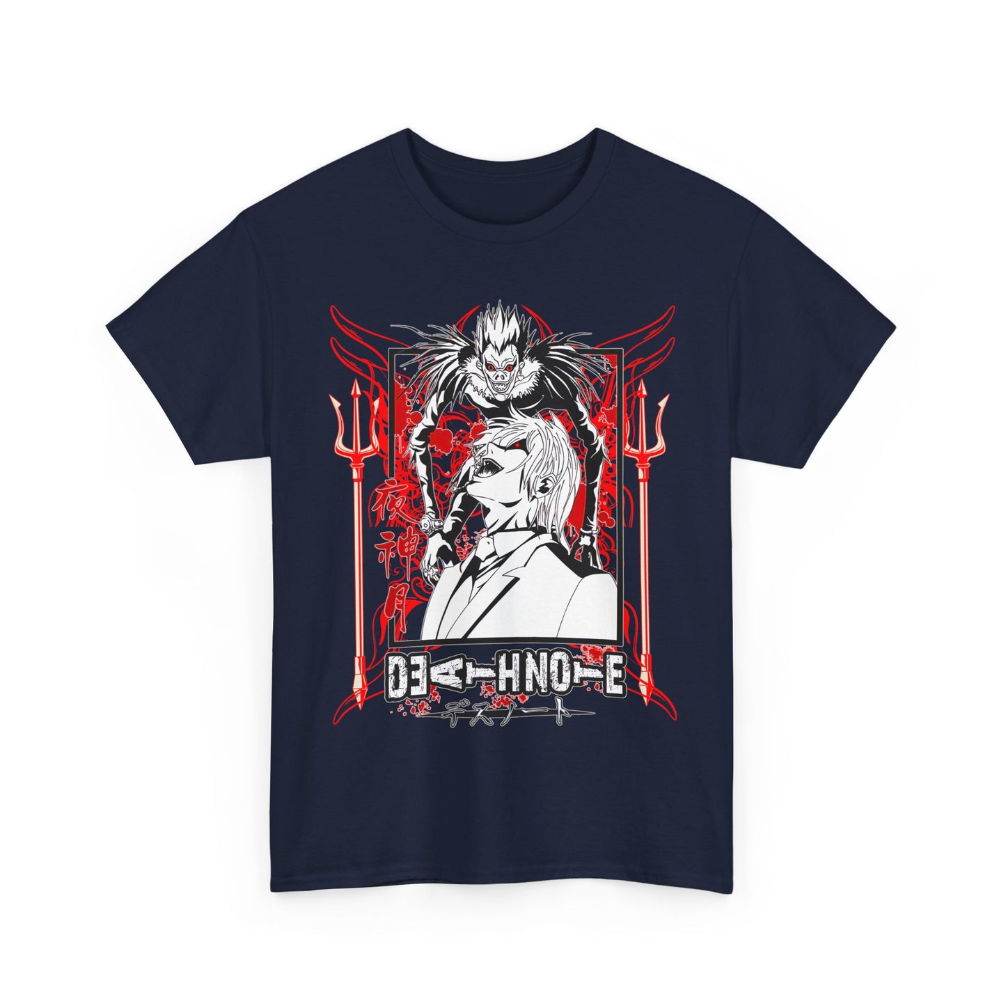 Death Note Anime T-Shirt – 100% Cotton Tee Featuring Light, L, and Ryuk
