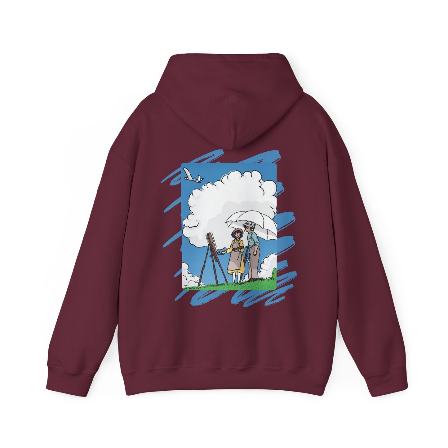 The Wind Rises Hoodie with Back Print – 100% Cotton Studio Ghibli Inspired Pullover