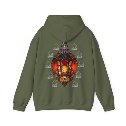 Calcifer Hoodie | Howl’s Moving Castle Back Print | 100% Cotton Studio Ghibli Sweatshirt