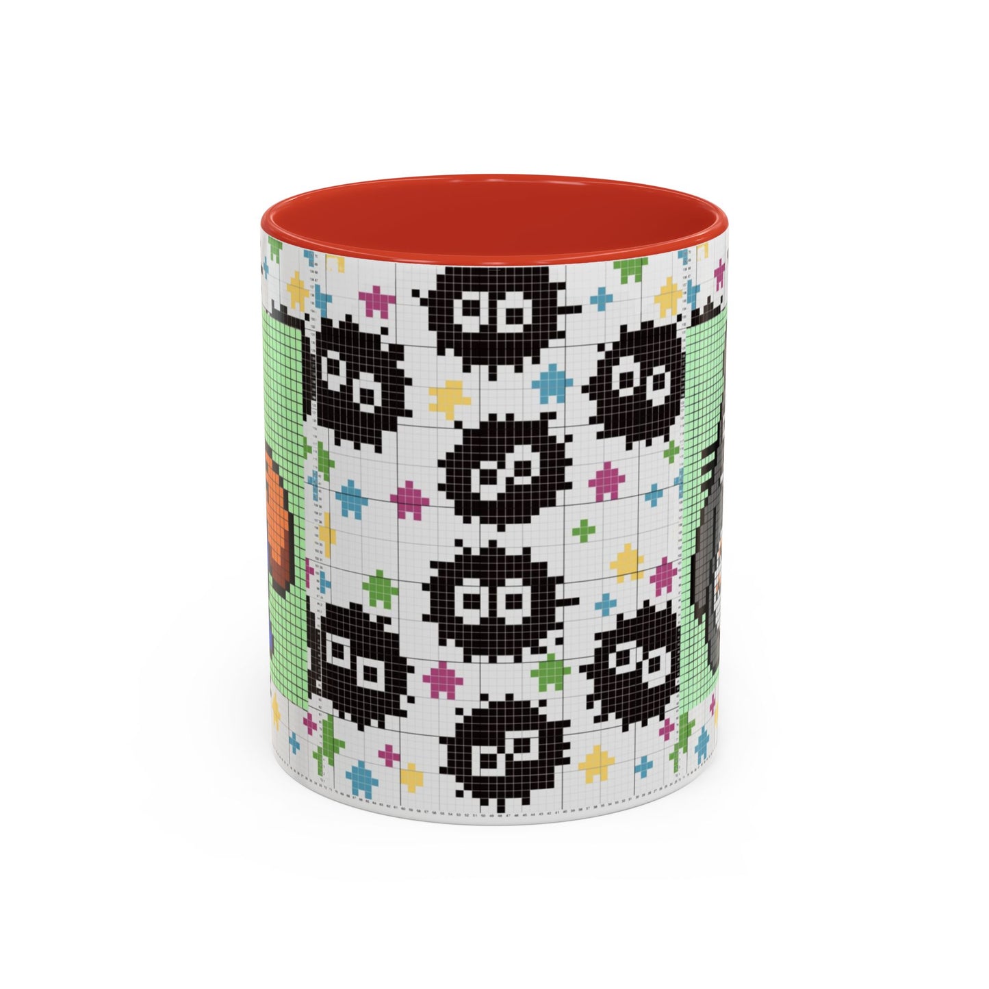 My Neighbor Totoro Pixel Accent Mug – Retro Ghibli Color Handle Cup 11oz & 15oz – Cute Anime Coffee Gift