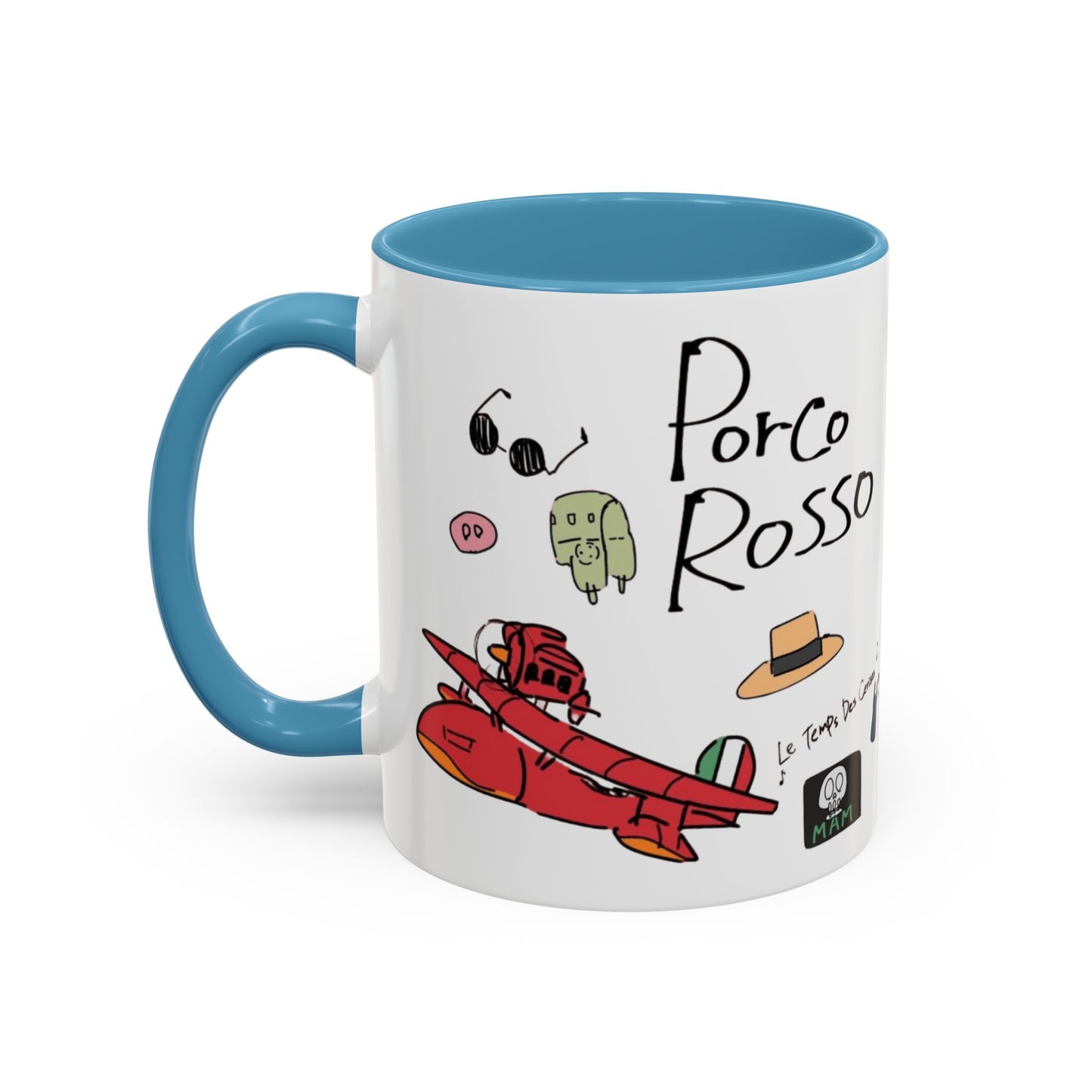 Porco Rosso Tribute Accent Mug – Studio Ghibli Anime Coffee Cup – 11oz & 15oz Ceramic Gift