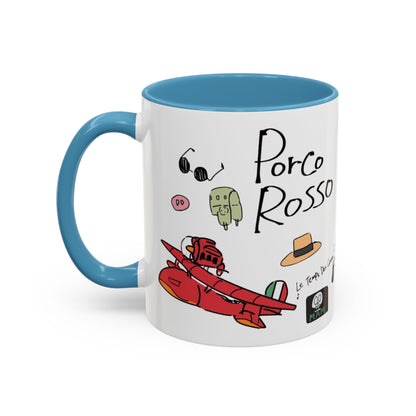 Porco Rosso Tribute Accent Mug – Studio Ghibli Anime Coffee Cup – 11oz & 15oz Ceramic Gift