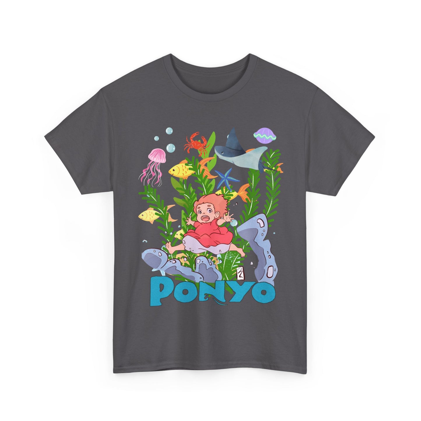 Ponyo Ghibli Sea World T-Shirt 100% Cotton Studio Ghibli Anime Tee