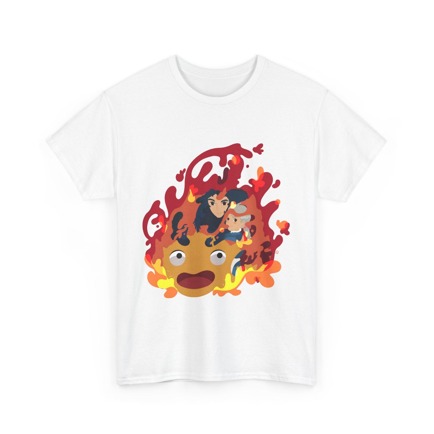 Calcifer Collage T-Shirt 100% Cotton | Howl’s Moving Castle Ghibli Tee