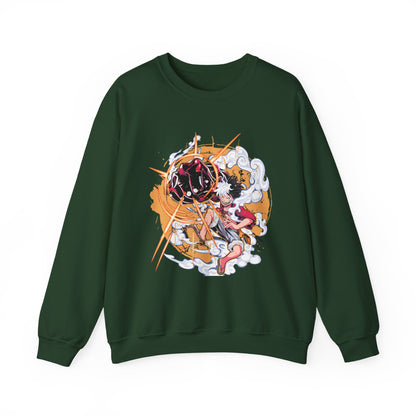 Power Luffy Sweatshirt – 100% Cotton One Piece Anime Pullover for Fans