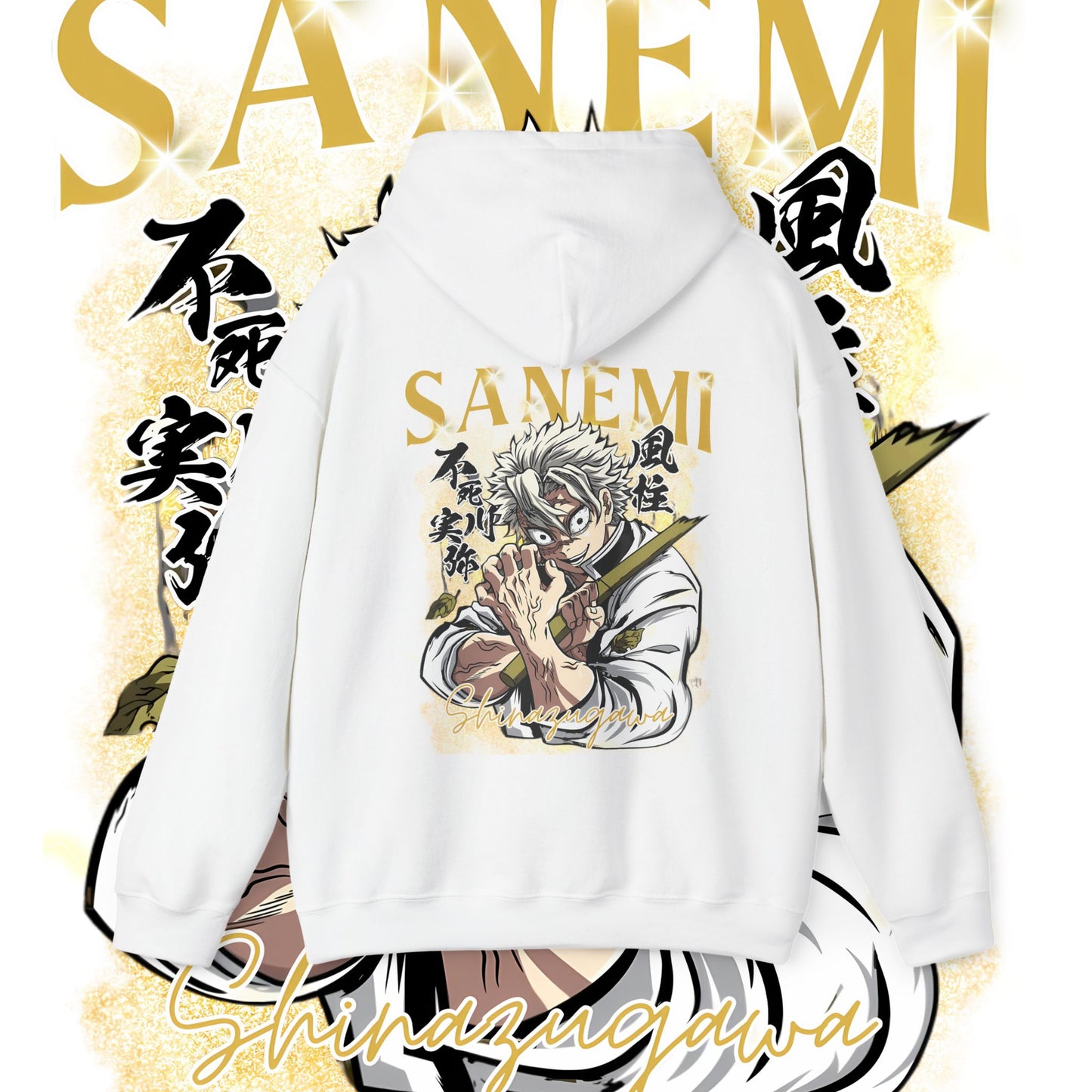 Sanemi Shinazugawa Hashira Back Print Hoodie – 100% Cotton Anime Streetwear