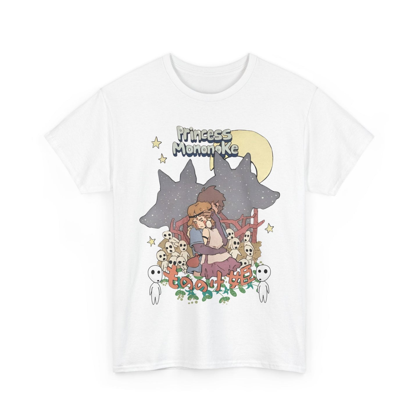 Princess Mononoke Print T-Shirt 100% Cotton Studio Ghibli Anime Tee