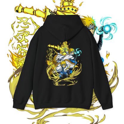 Minato Namikaze Back Print Hoodie – Naruto Anime Cotton Streetwear