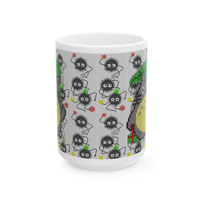 Totoro & Soot Sprites Mug – Studio Ghibli Ceramic Coffee Cup – 11oz & 15oz Anime Gift for Fans