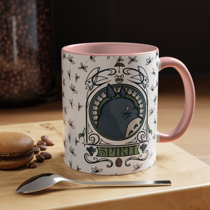 Totoro Spirited Ghibli Accent Handle Mug – 11oz & 15oz Anime Cup – Studio Ghibli Coffee Gift