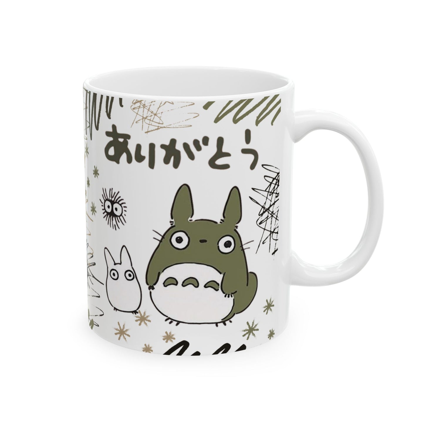 Totoro Sketch Mug – Studio Ghibli Inspired Coffee Cup – 11oz & 15oz Cute Anime Mug for Fans and Collectors