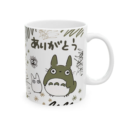 Totoro Sketch Mug – Studio Ghibli Inspired Coffee Cup – 11oz & 15oz Cute Anime Mug for Fans and Collectors