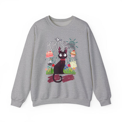 Jiji Collage Studio Ghibli Sweatshirt – Cozy 100% Cotton Anime Pullover Featuring Kiki’s Cat
