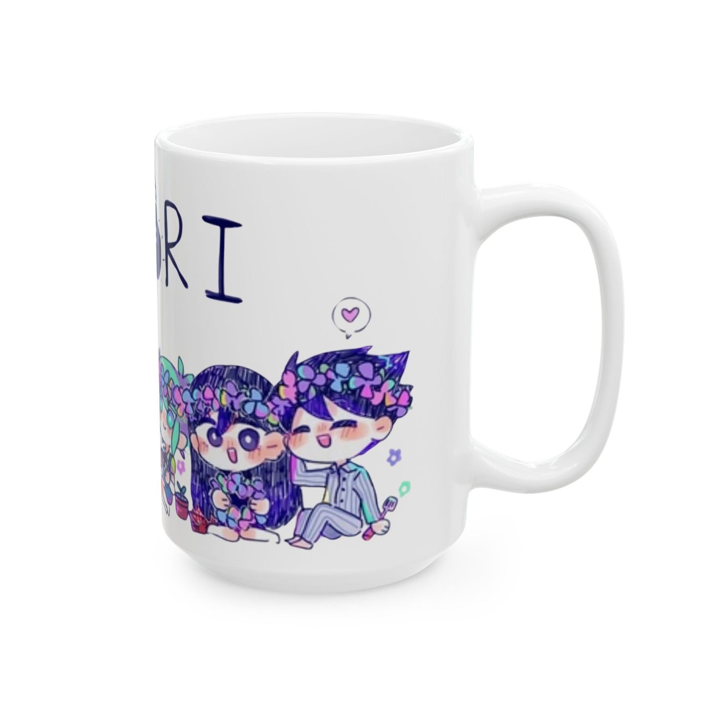 Family Omori Mug – Cute Omori Characters Ceramic Cup – 11oz & 15oz Coffee Mug for Anime and Game Fans