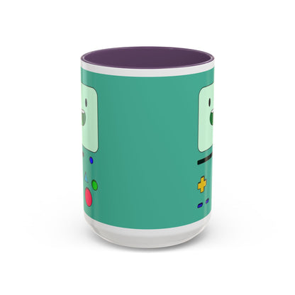 BMO Adventure Time Accent Handle Mug – Colorful Beemo Cup – 11oz & 15oz Ceramic Gift for Cartoon Fans