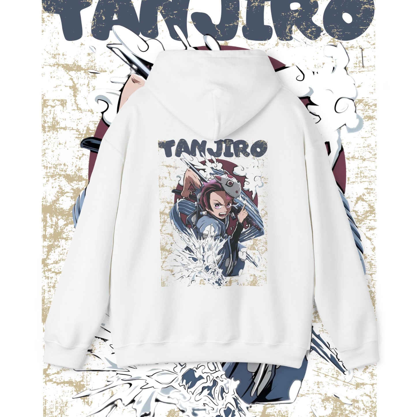 Tanjiro Wind Mask Back Print Hoodie – Anime Demon Slayer Cotton