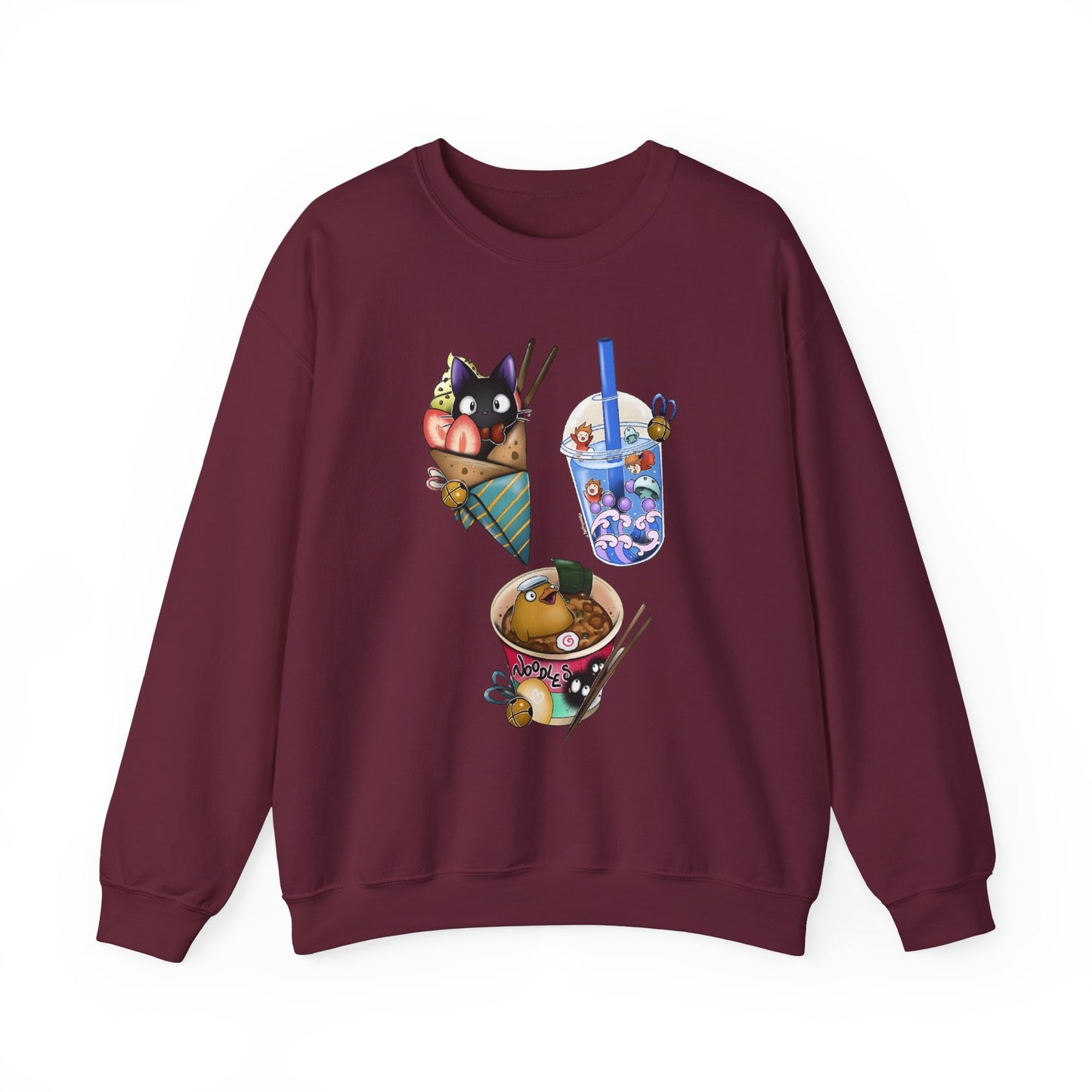 Studio Ghibli Food Sweatshirt – 100% Cotton Cozy Anime Pullover with Iconic Ghibli Dishes