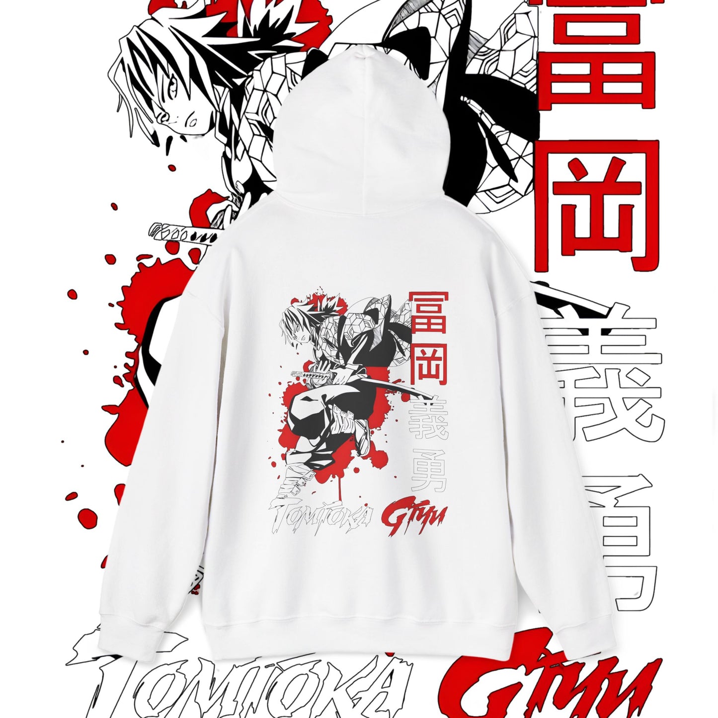 Giyu Tomioka Back Print Hoodie | Demon Slayer Hashira 100% Cotton