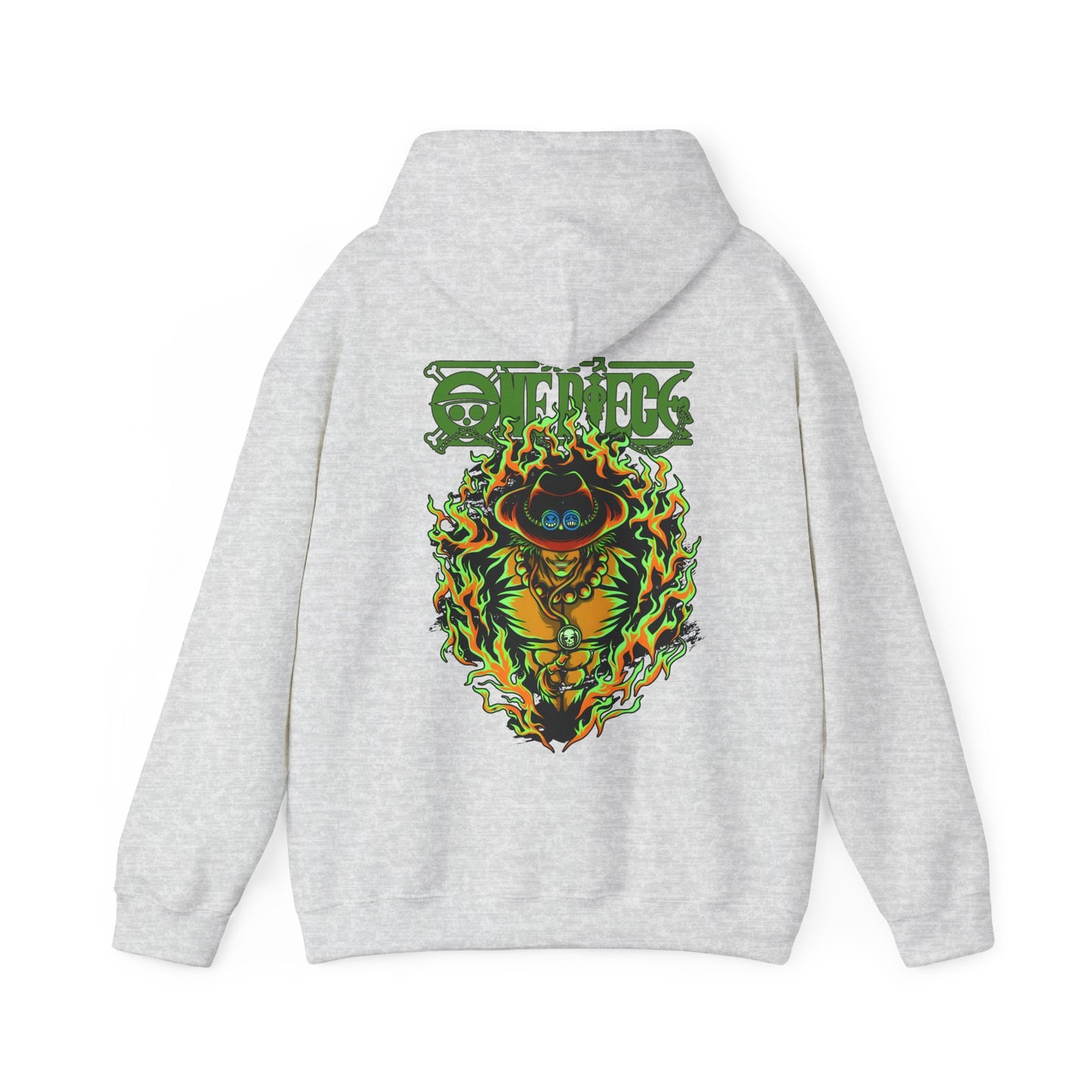 Portgas D. Ace One Piece Back Print Hoodie – 100% Cotton Anime Hoodie for Fire Fist Fans