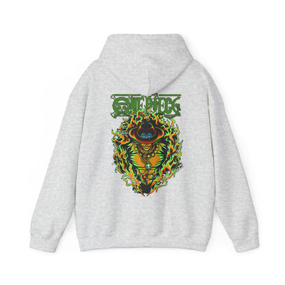 Portgas D. Ace One Piece Back Print Hoodie – 100% Cotton Anime Hoodie for Fire Fist Fans