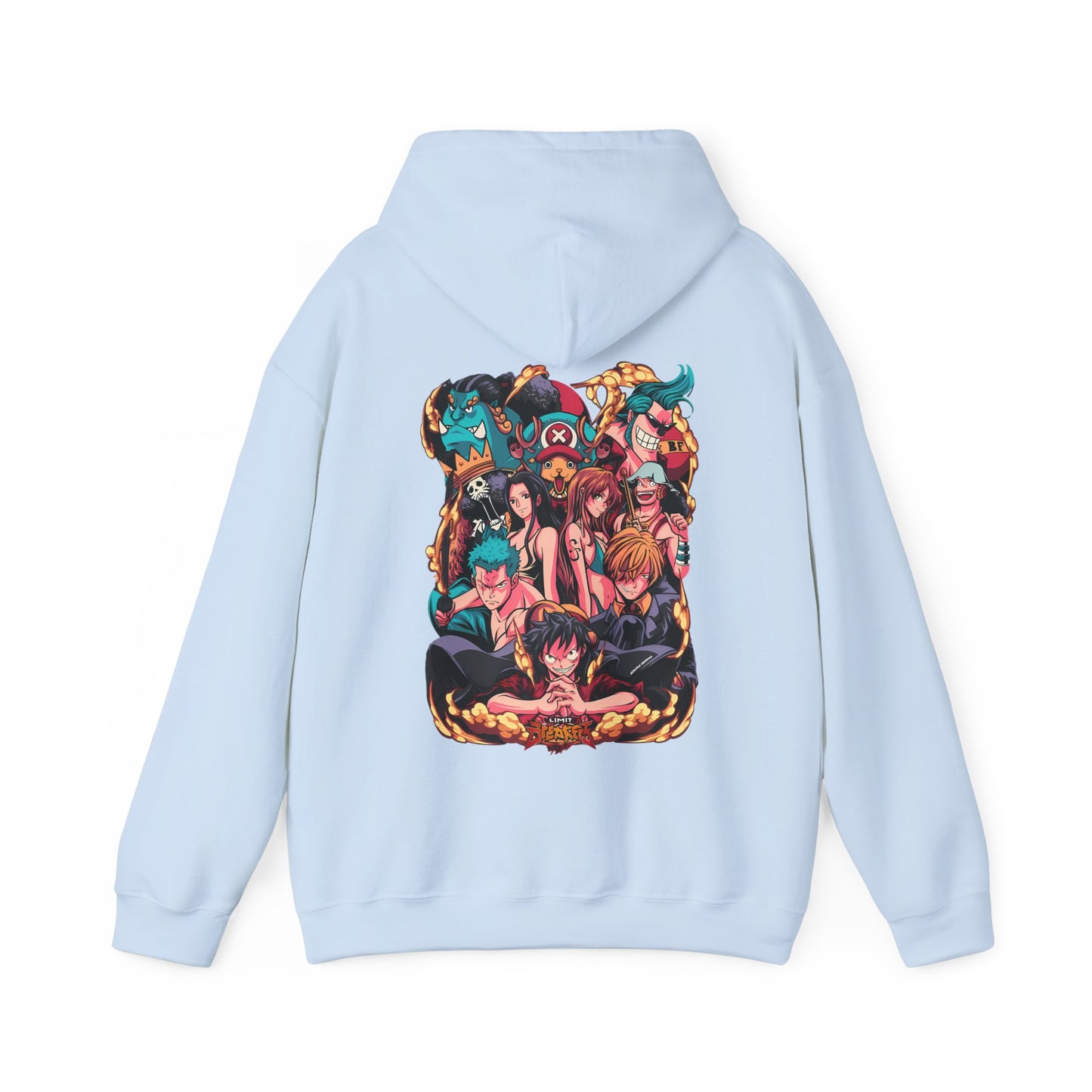 One Piece Characters Back Print Hoodie – 100% Cotton Anime Hoodie Featuring Straw Hat Crew