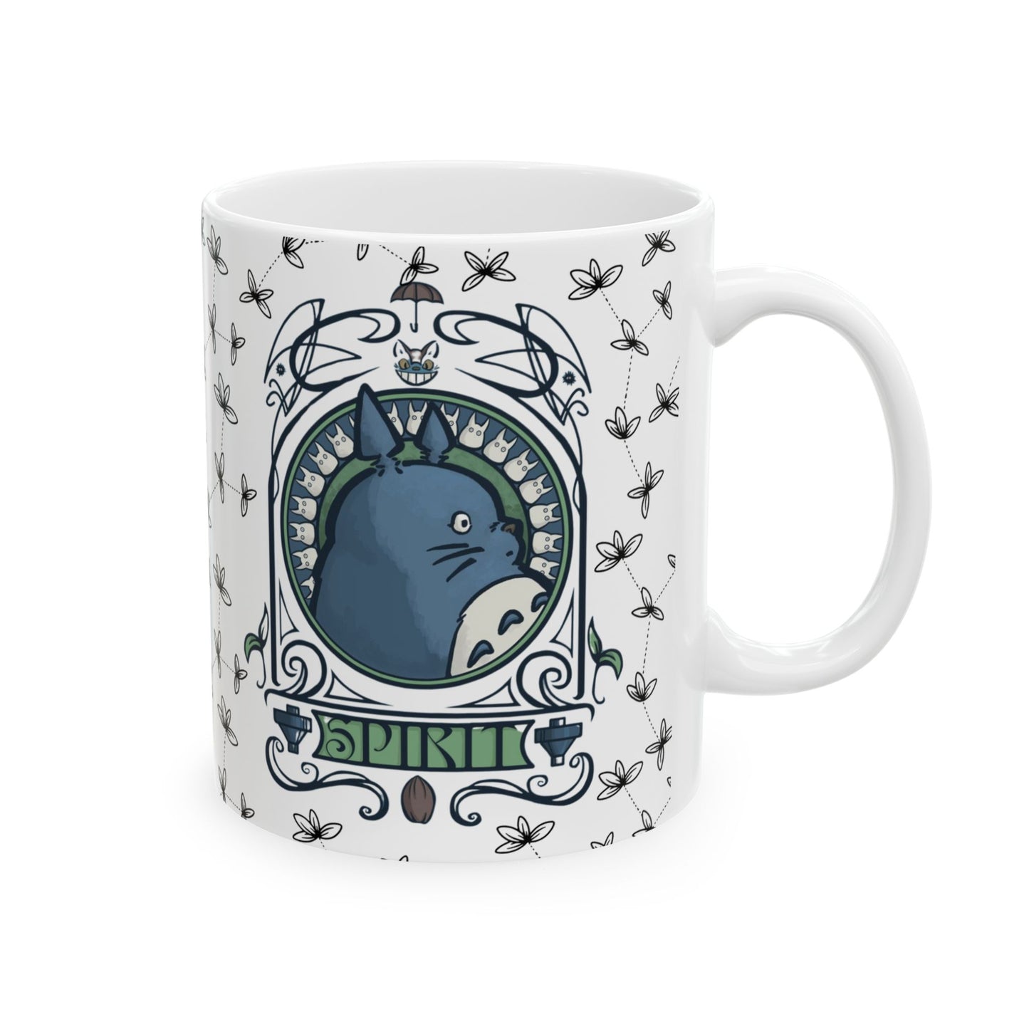 Totoro Spirited Ghibli Mug – 11oz & 15oz Ceramic Cup – Studio Ghibli Anime Coffee Gift