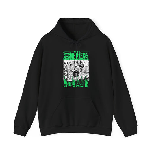 One Piece Characters Hoodie – 100% Cotton Anime Pullover Featuring Straw Hat Crew