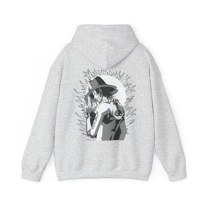 Portgas D. Ace One Piece Back Print Hoodie – 100% Cotton Anime Hoodie for Fire Fist Fans