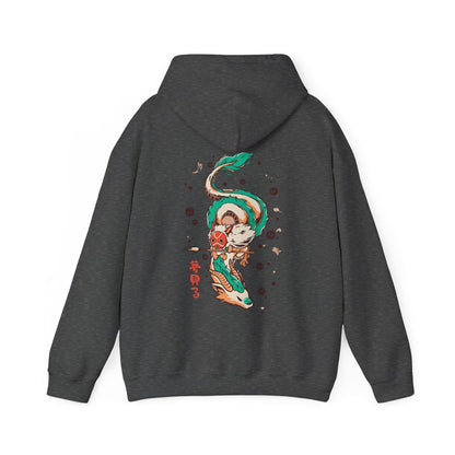 Haku and Princess Mononoke Back Print Hoodie – 100% Cotton Studio Ghibli Anime Sweatshirt