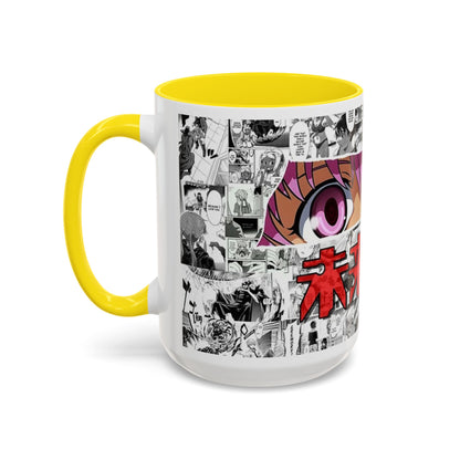 Yuno Gasai Accent Handle Mug – Future Diary Anime Cup – 11oz & 15oz Ceramic Gift for Yandere Fans