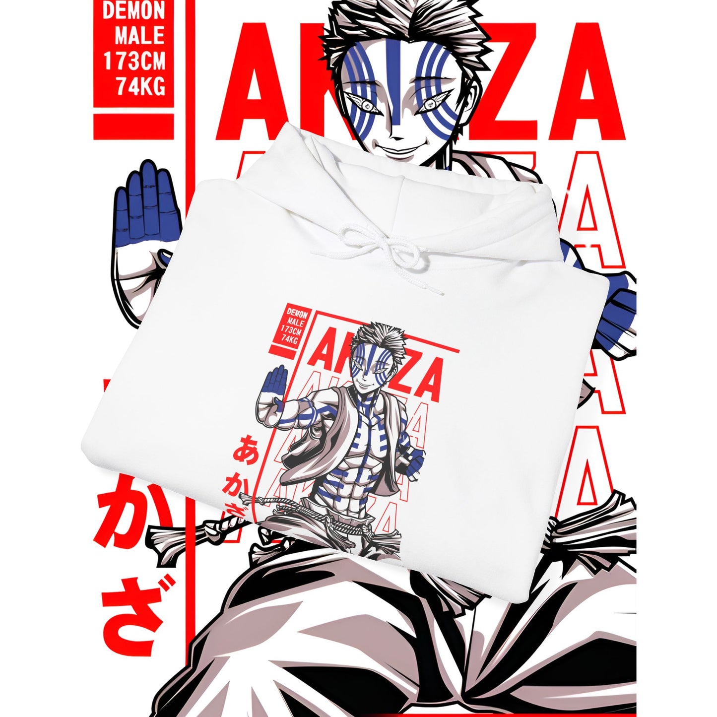 Akaza Demon Slayer Moon Hoodie – Premium 100% Cotton Anime Streetwear