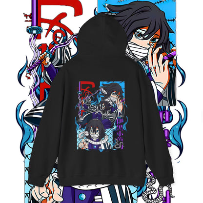 Iguro Obanai Serpent Hashira Back Print Hoodie | Demon Slayer | 100% Cotton