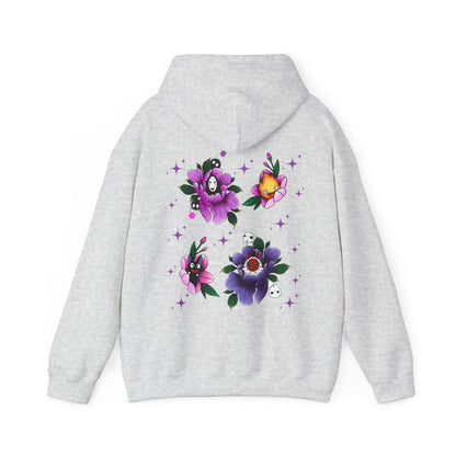 Studio Ghibli Flowers Back Print Hoodie – 100% Cotton Floral Anime Sweatshirt