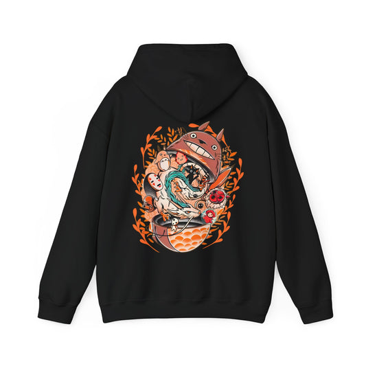 Totoro Matryoshka Back Print Hoodie – 100% Cotton Studio Ghibli Sweatshirt for Anime Fans