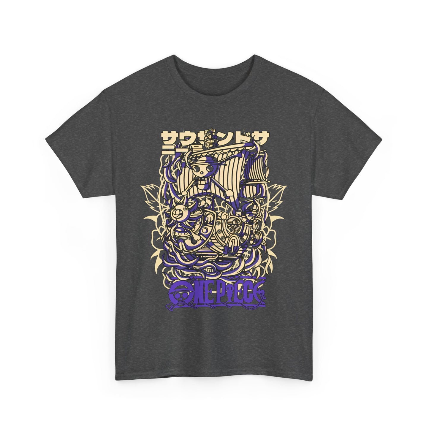 One Piece Ship T-Shirt – 100% Cotton Anime Tee Featuring Going Merry & Thousand Sunny