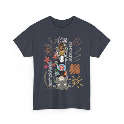 Characters Ghibli T-Shirt 100% Cotton Studio Ghibli Anime Tee