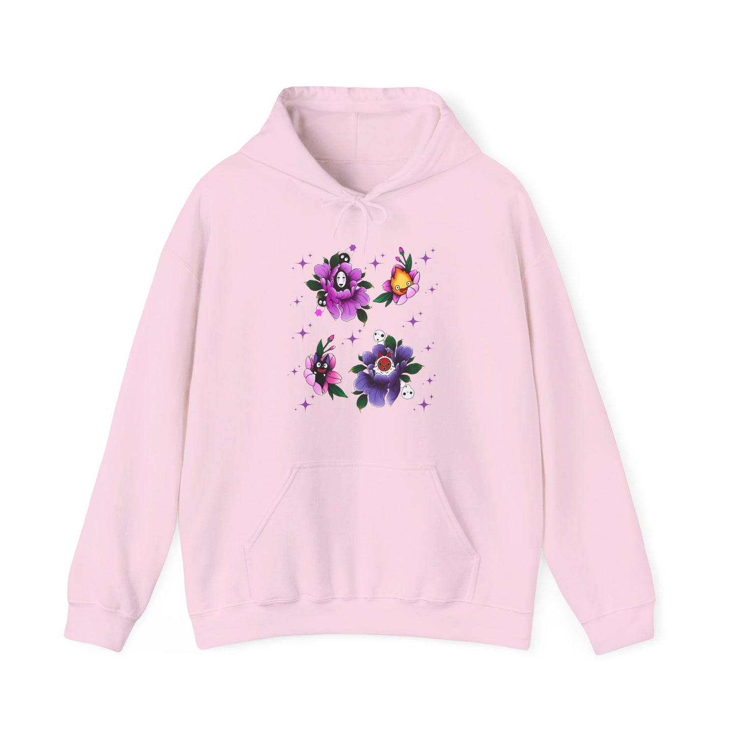 Studio Ghibli Flowers Hoodie – 100% Cotton Anime Floral Sweatshirt for Ghibli Fans
