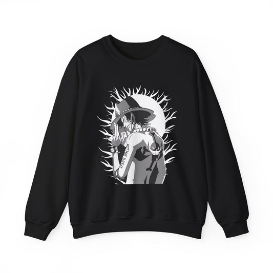 Portgas D. Ace One Piece Sweatshirt – 100% Cotton Anime Pullover for Fire Fist Fans