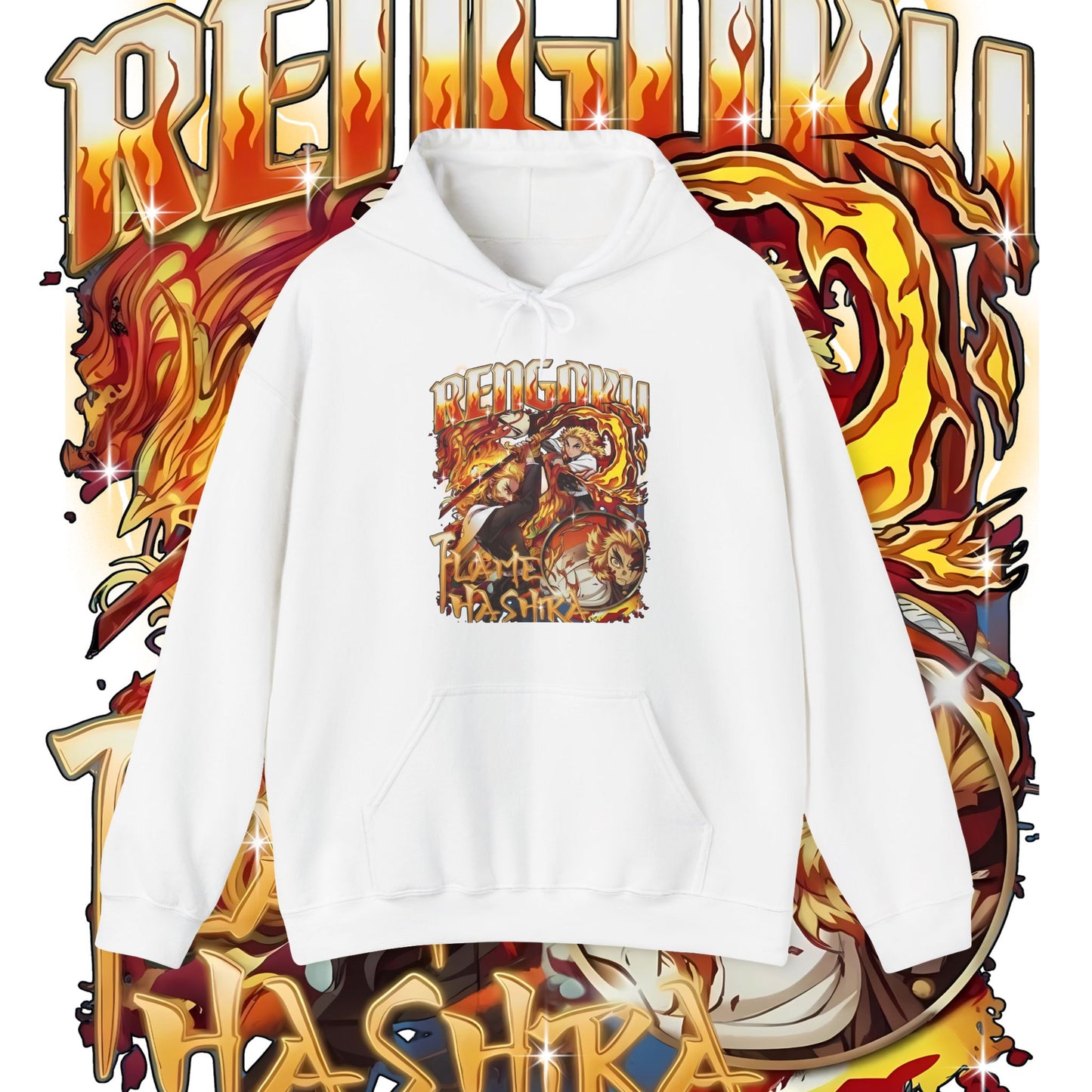 Rengoku Flame Bootleg Hoodie | Hashira Anime Streetwear