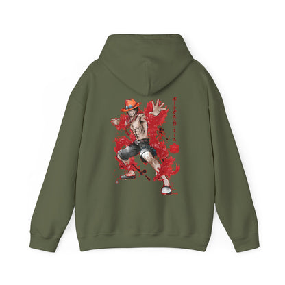 Portgas D. Ace Back Print Hoodie – 100% Cotton One Piece Anime Sweatshirt