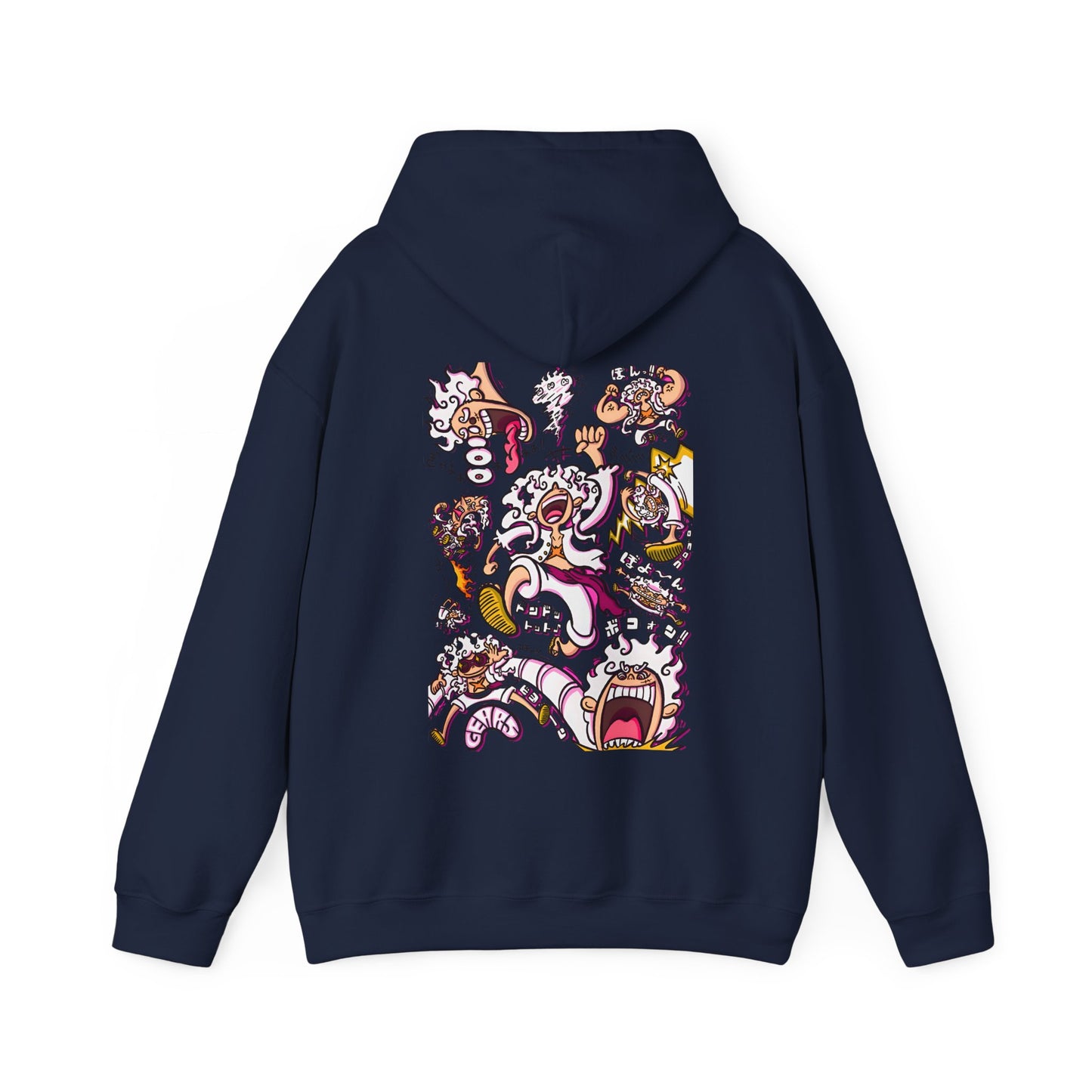 Funny Luffy One Piece Back Print Hoodie – 100% Cotton Anime Hoodie with Goofy Straw Hat Design