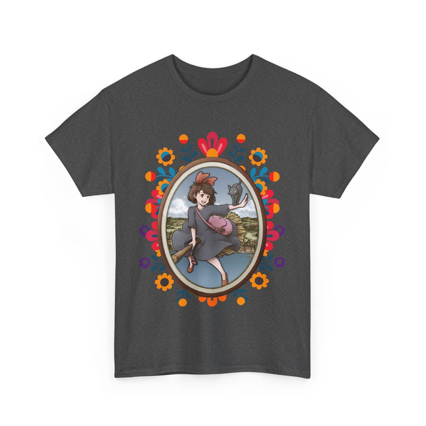 Kiki's Delivery Service Art T-Shirt 100% Cotton Studio Ghibli Anime Tee