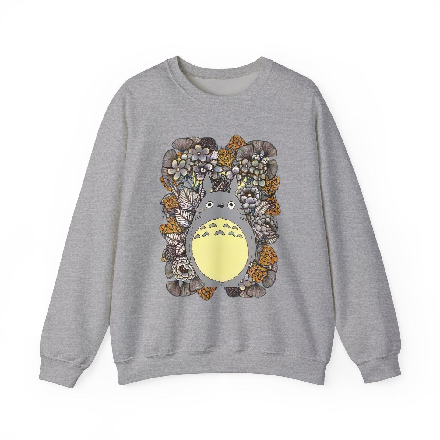 Totoro Plants Sweatshirt – 100% Cotton Studio Ghibli Pullover with Totoro and Nature Design