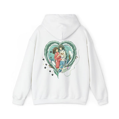 Chihiro and Haku Back Print Hoodie – 100% Cotton Spirited Away Anime Hoodie for Studio Ghibli Fans