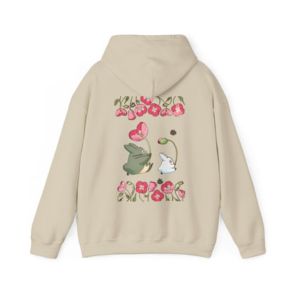 Totoro Cute Flowers Back Print Hoodie – 100% Cotton Studio Ghibli Inspired Sweatshirt for Anime Fans
