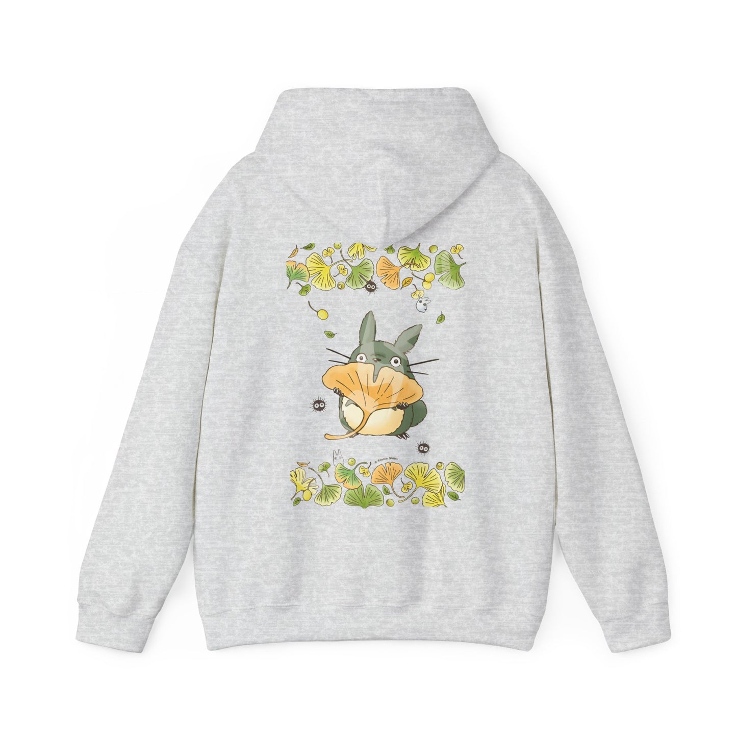 Totoro Flowers Dream Back Print Hoodie – 100% Cotton Gildan 18500 | Studio Ghibli Anime Hoodie