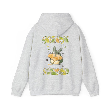 Totoro Flowers Dream Back Print Hoodie – 100% Cotton Gildan 18500 | Studio Ghibli Anime Hoodie