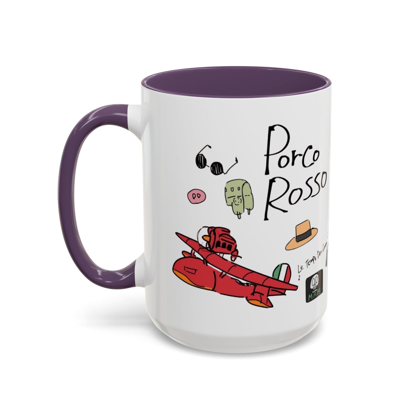 Porco Rosso Tribute Accent Mug – Studio Ghibli Anime Coffee Cup – 11oz & 15oz Ceramic Gift