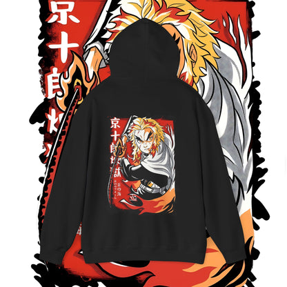 Rengoku Flame Hashira Back Print Hoodie | Demon Slayer | 100% Cotton