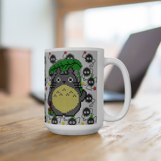 Totoro & Soot Sprites Mug – Studio Ghibli Ceramic Coffee Cup – 11oz & 15oz Anime Gift for Fans
